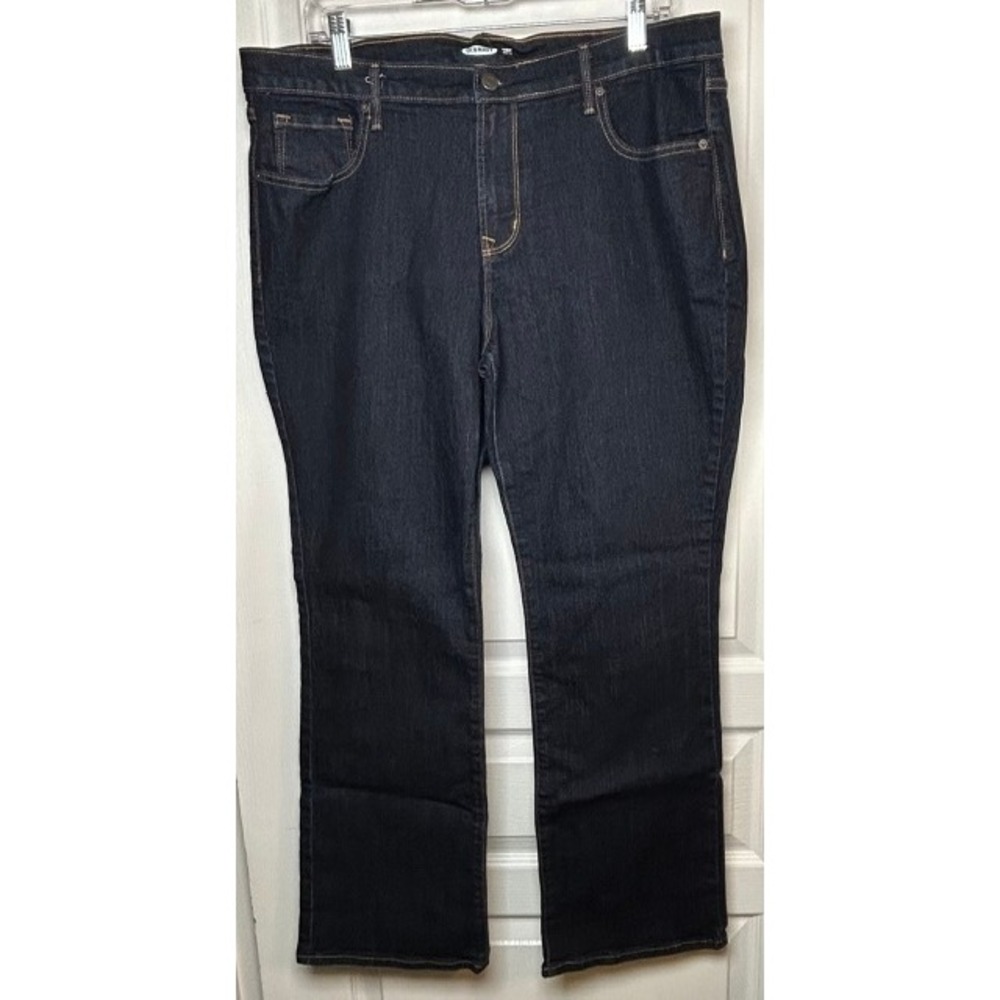 Old Navy Women's Curvy Bootcut Dark Wash Denim Stretch Jeans 16 Short